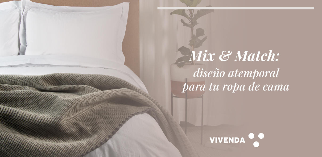 Cama Vivenda con sábanas y duvet en combinación Mix & Match